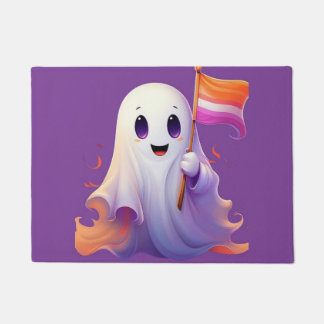 Ghost whit lesbian flag deurmat