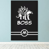 Ghost White Stegosaurus Spiked Dinosaurus Canvas Afdruk (Insitu (Houten vloer))