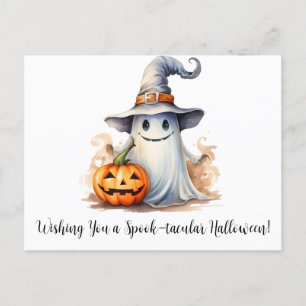 Ghost Wishing You a Spook-tacular Halloween Feestdagenkaart