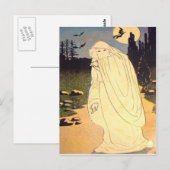 Ghost Witch Bat Moon Spirit Briefkaart (Voorkant / Achterkant)