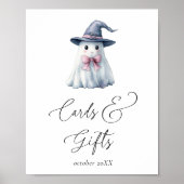 Ghost Witch Hat Halloween Cards Gifts Baby Shower Poster (Voorkant)