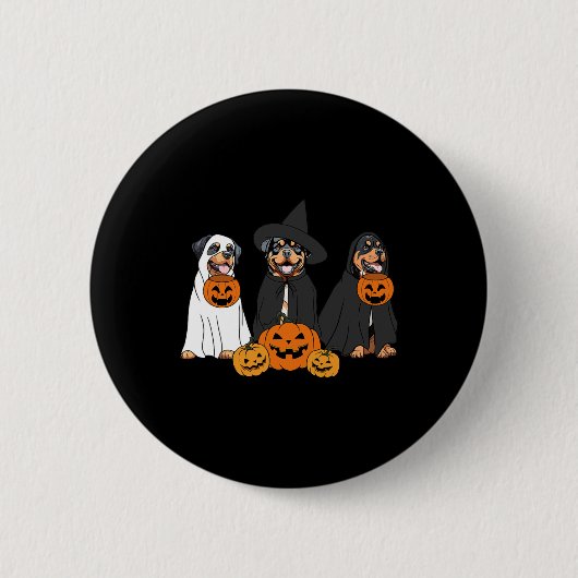 Ghost & Witch Rottweiler Ronde Button 5,7 Cm (Voorkant)