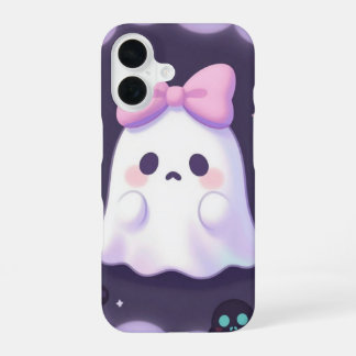 Ghost with Pink Bow Pastel Halloween Case iPhone 16 Hoesje