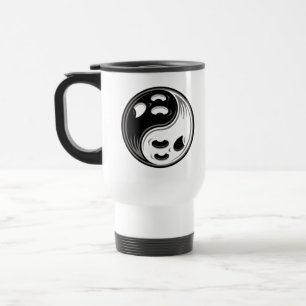 Ghost Yin Yang Black en White Reisbeker
