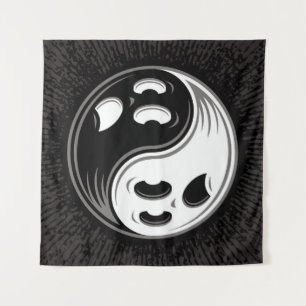 Ghost Yin Yang Black en White Wandkleed
