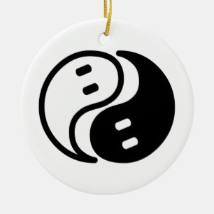 Ghost Yin Yang Keramisch Ornament