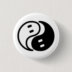 Ghost Yin Yang Ronde Button 3,2 Cm
