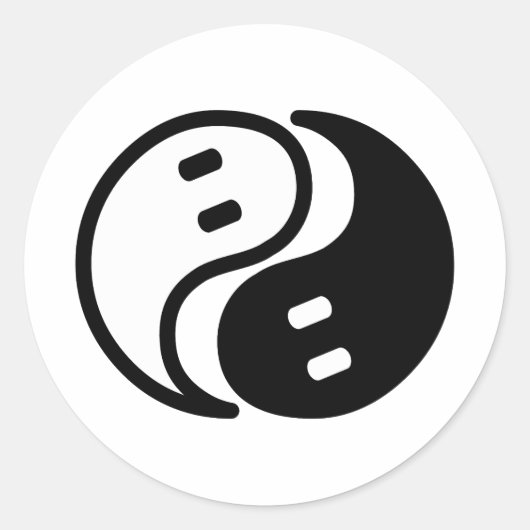 Ghost Yin Yang Ronde Sticker (Voorkant)