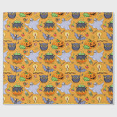 Ghosted Halloween Pattern Cadeaupapier (Vlak)