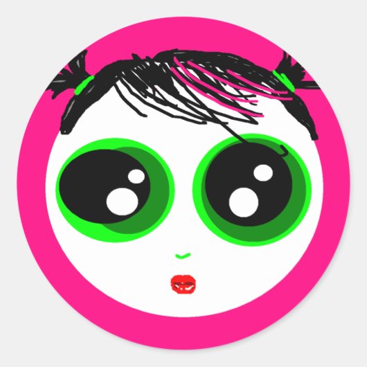 Ghostie Girl Sticker (Hot Pink) (Voorkant)