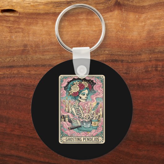 Ghosting Pendejos Funny Día De Los Muertos Tarot C Sleutelhanger (Voorkant)