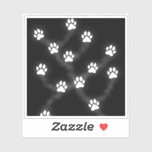 Ghostly Cat Paw Prints – Spooky Halloween Sticker