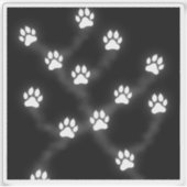 Ghostly Cat Paw Prints – Spooky Halloween Sticker (Voorkant)