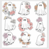 Ghostly Floral Charm Halloween Sticker Set (Vel)
