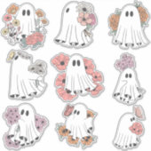 Ghostly Floral Charm Halloween Sticker Set (Voorkant)