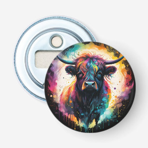 Ghostly Grace: Spectral Holographic Highland Koe, Button Flesopener