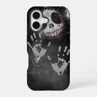 Ghostly Handprint Shattered Screen Horror iPhone C 16 Hoesje