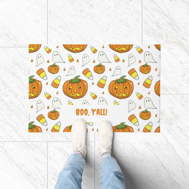 Ghostly Pumpkin Halloween Doormat Deurmat (Binnen)