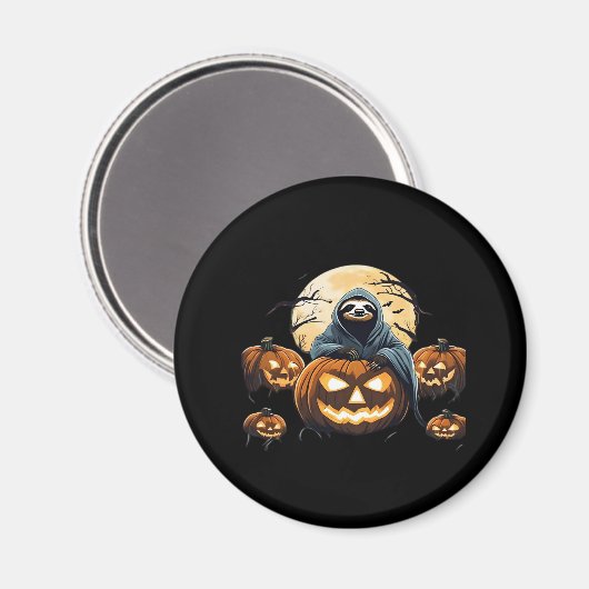 Ghostly Sloth's Midnight Haunt Classic T-shirt Magneet (Voorkant / Achterkant)