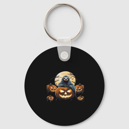 Ghostly Sloth's Midnight Haunt Classic T-shirt Sleutelhanger (Voorkant)