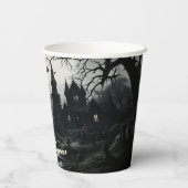 Ghostly Witches Manor Halloween Papieren Bekers (Achterkant)
