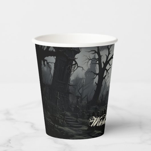 Ghostly Witches Manor Halloween Papieren Bekers (Voorkant)