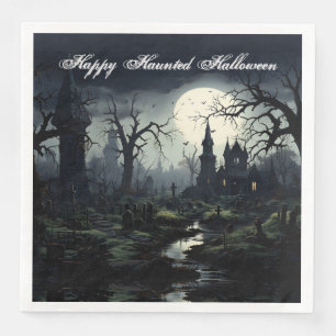 Ghostly Witches Manor Halloween Servet