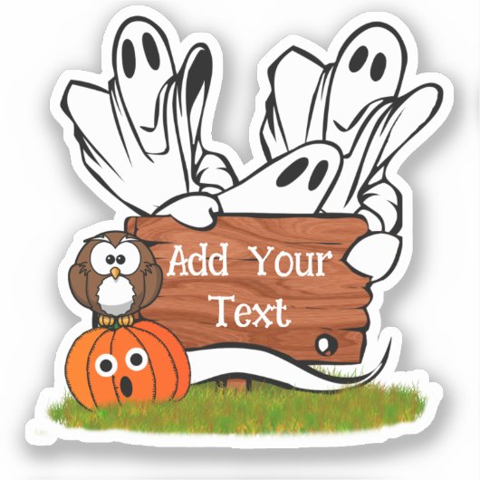 Ghosts and Friends Halloween Sticker (Voorkant)