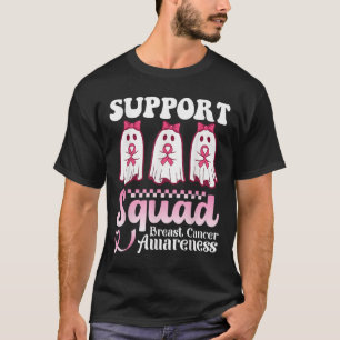 Ghosts en Pink Ribbon Support Squad Borstkanker T-shirt