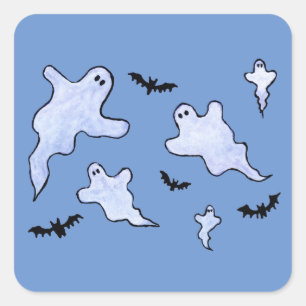Ghosts en vleermuizen Halloween Vierkante Sticker