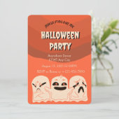 Ghosts Halloween Party Uitnodiging (Staand voorkant)