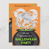 Ghosts & Heksen Cauldron Halloween uitnodiging (Voorkant / Achterkant)