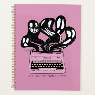 Ghosts in een roze typemachine-scanner planner