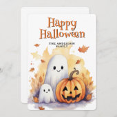 Ghosts Jack O’Lanterns Jolie Carte Halloween (Devant / Derrière)