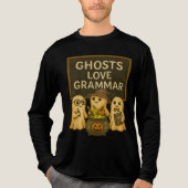 Ghosts Love Grammar Schattigee Spooky klaslokaal l Tri-Blend Shirt (Voorkant volledig)