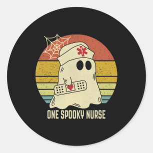 Ghosts One Spooky Nurse Halloween Nurse Herfst Scr Ronde Sticker