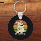 Ghosts One Spooky Nurse Halloween Nurse Herfst Scr Sleutelhanger (Voorkant)