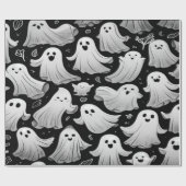 Ghosts Overal Spooky Leuke Halloween Scene Cadeaupapier (Vlak)