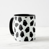 Ghosts patroonsilhouette koffiekop mok (Voorkant links)