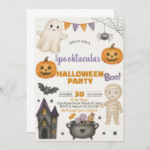 Ghosts, Pumpkins & Kostuum Bash Uitnodigen Kaart (Voorkant / Achterkant)