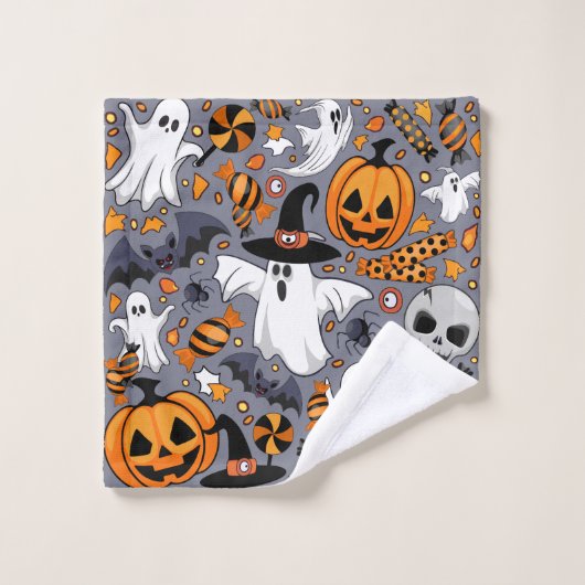 Ghosts Spooky en griezelige Schattigee Monsters Bad Handdoek (Wasdoekje)