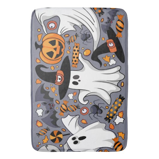 Ghosts Spooky en griezelige Schattigee Monsters Badmat (Voorkant Verticaal)