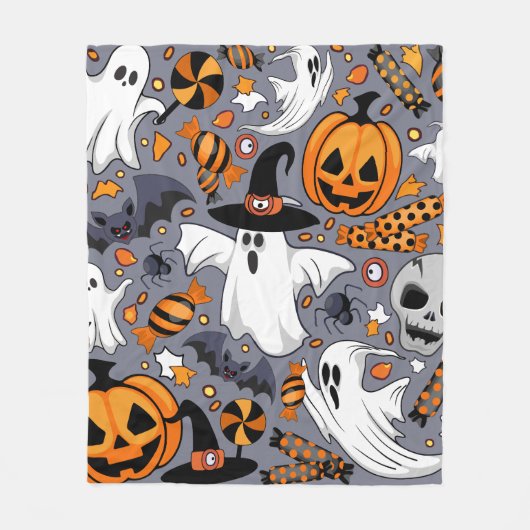 Ghosts Spooky en griezelige Schattigee Monsters Fleece Deken (Voorkant)