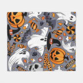 Ghosts Spooky en griezelige Schattigee Monsters Fleece Deken (Voorkant (Horizontaal))
