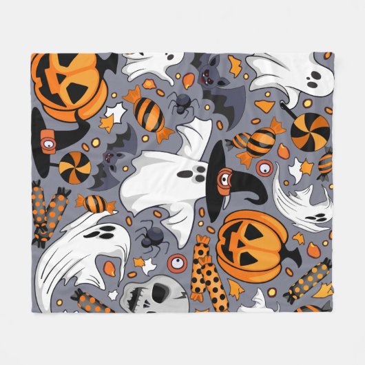 Ghosts Spooky en griezelige Schattigee Monsters Fleece Deken (Voorkant (Horizontaal))