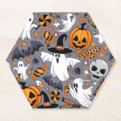 Ghosts Spooky en griezelige Schattigee Monsters Kartonnen Onderzetters (Voorkant)