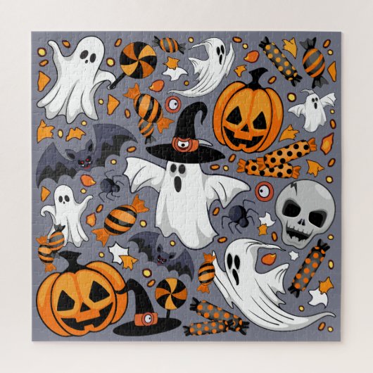 Ghosts Spooky en griezelige Schattigee Monsters Legpuzzel (Verticaal)