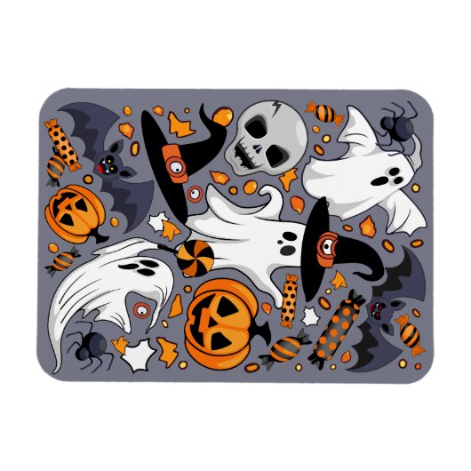 Ghosts Spooky en griezelige Schattigee Monsters Magneet (Horizontaal)
