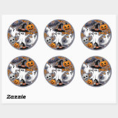 Ghosts Spooky en griezelige Schattigee Monsters Ronde Sticker (Vel)