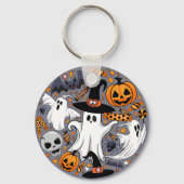 Ghosts Spooky en griezelige Schattigee Monsters Sleutelhanger (Voorkant)